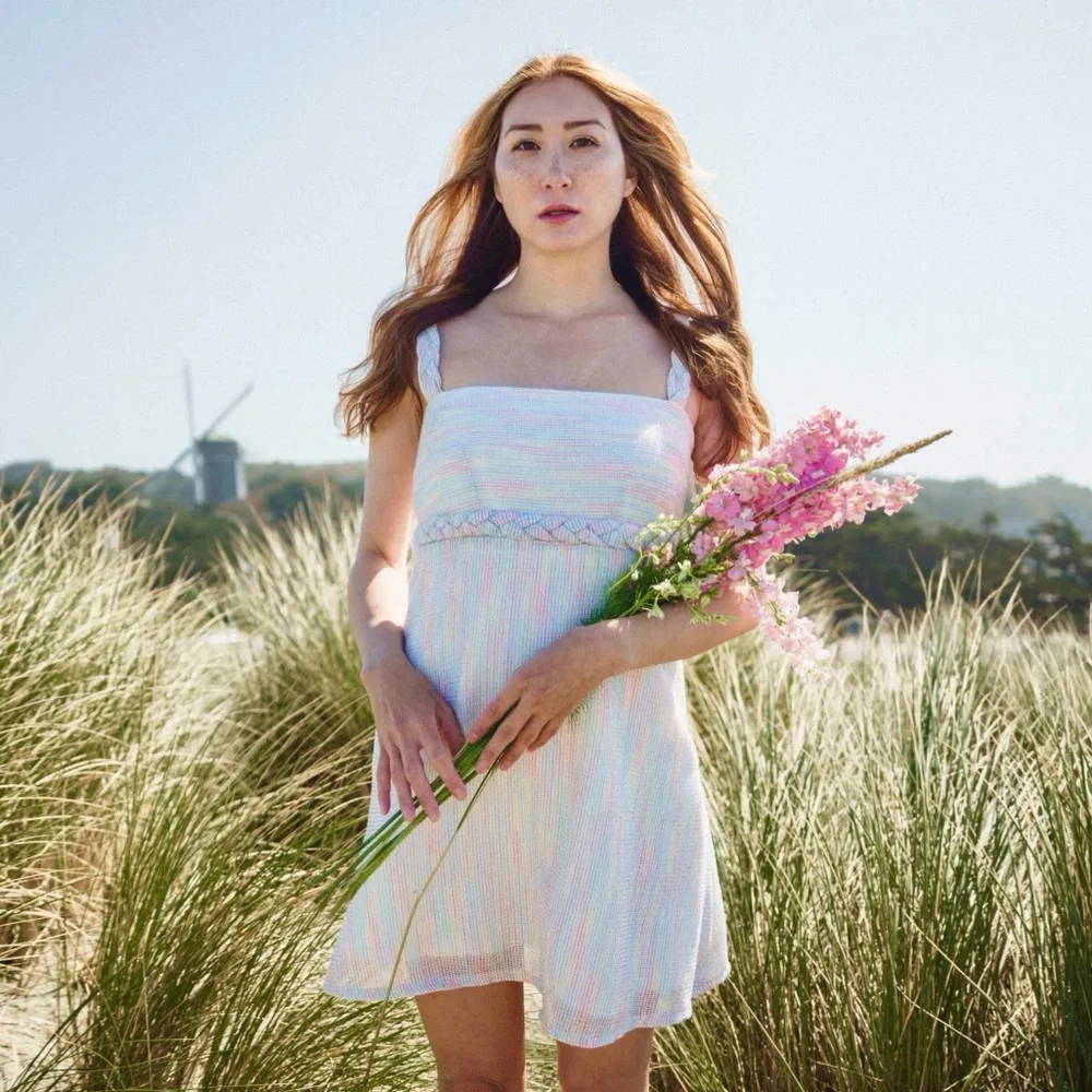 Alyssa Nicole Metallic Pastel Rainbow Mini Dress - Picture 1 of 1